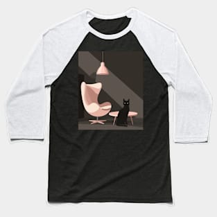 Century Modern Cat Interiors Baseball T-Shirt